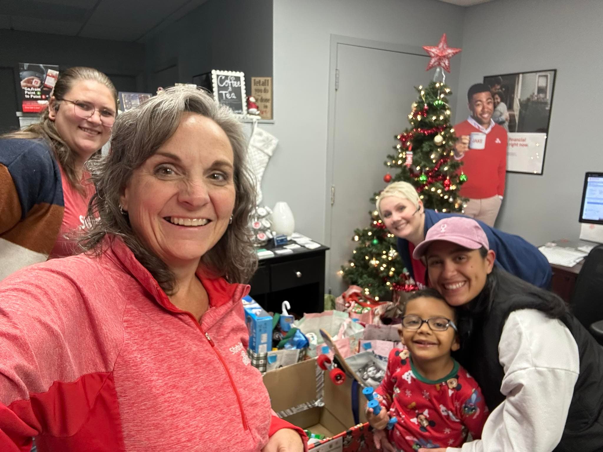 Volunteers and community members at the toy drive