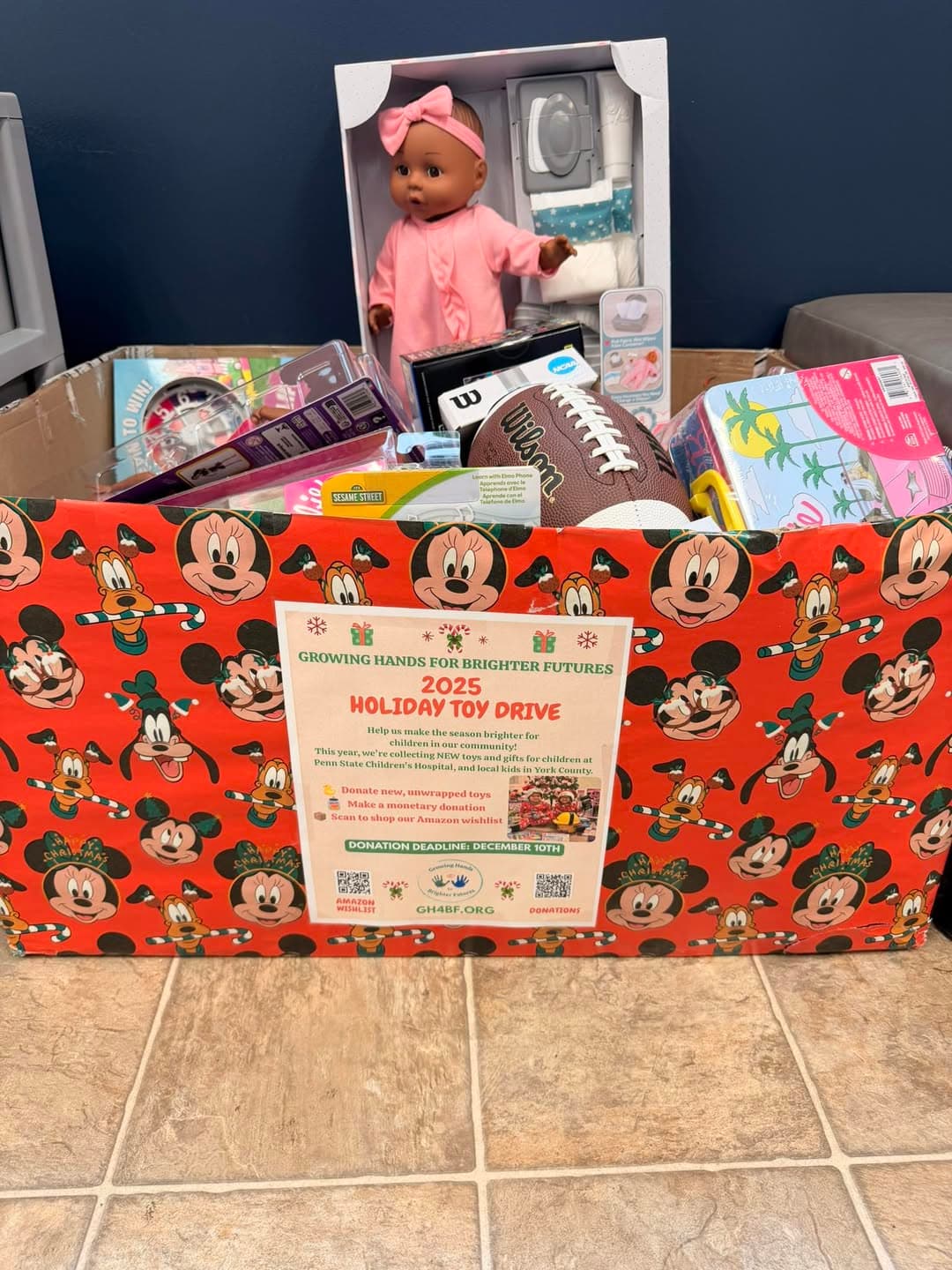 2025 Holiday Toy Drive donation box