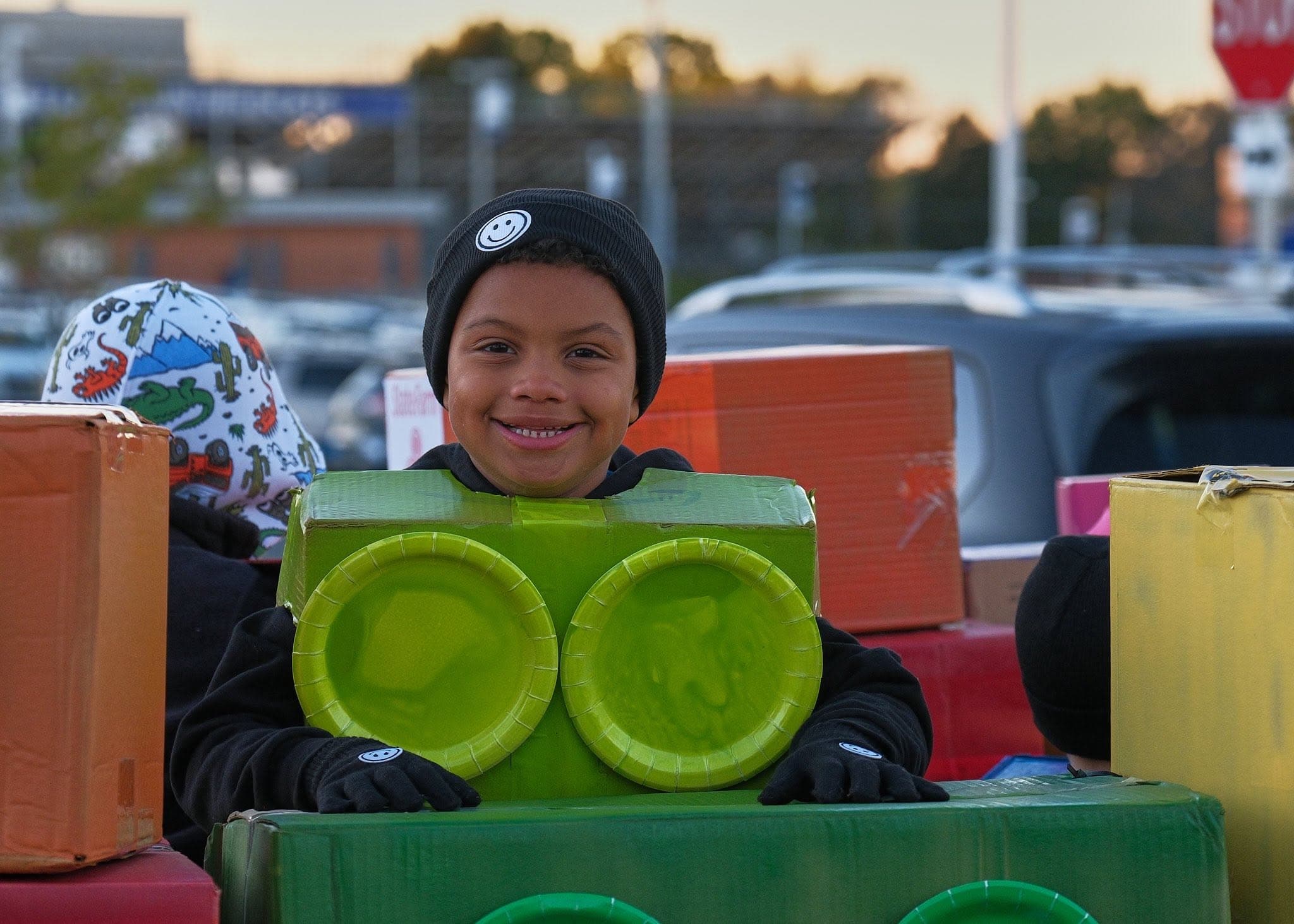 Youth volunteers at the Dallastown parade in LEGO costumes
